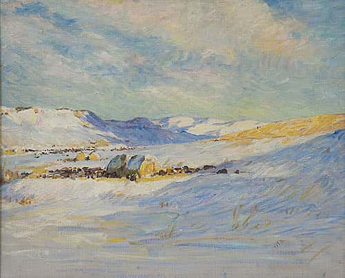 Winter Landscape with Haystacks